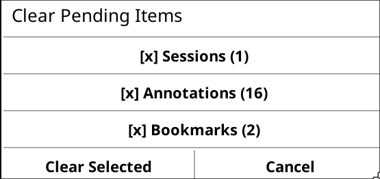 Clear pending dialog