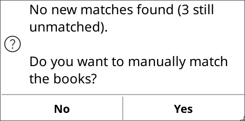 Confirmation Dialog for starting the manual match using search