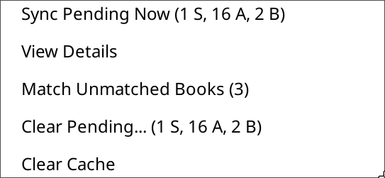 Sync menu with pending entries